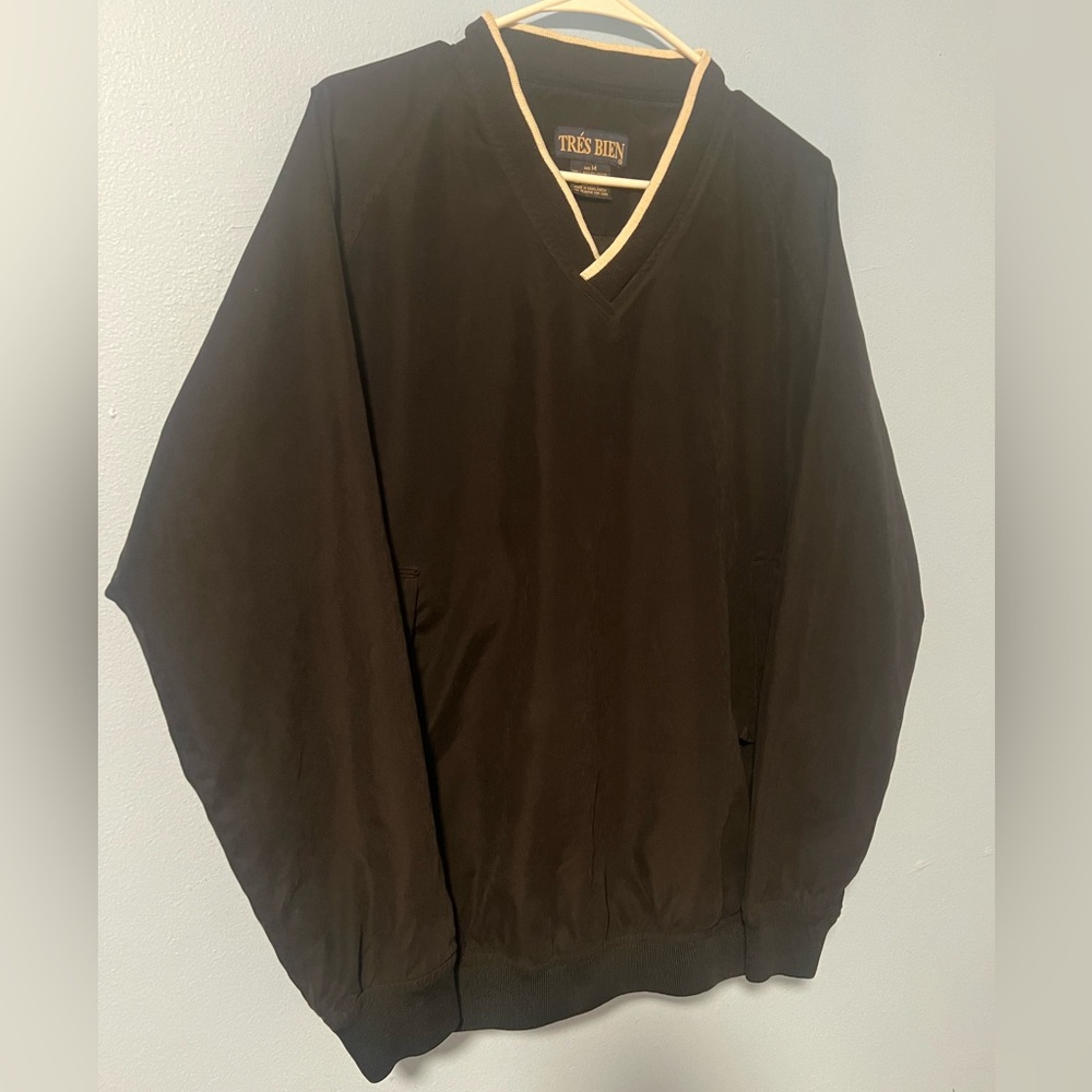 COPY - Tres Bien Black Windbreaker V-neck Pullover Men's Size Medium